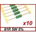 91R 5W 5% Resistor PHILIPS AC05 _ [10pcs] 